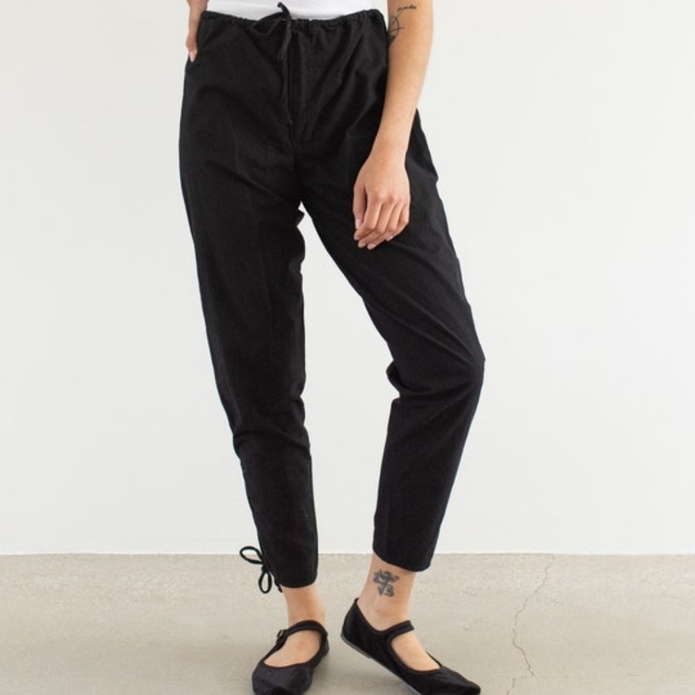 Jessica Simpson Womens Black Adjustable Tapered Leg Linen Beach Pants, XL